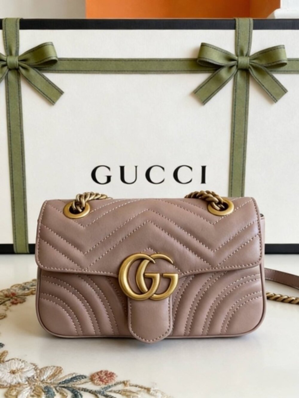 Gucci GG Shoulder Bag in Brown